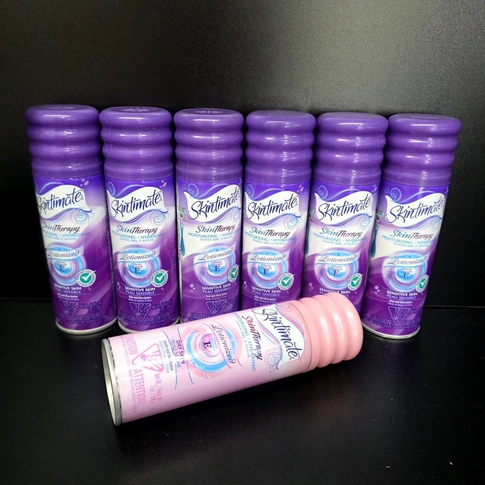 Skintimate Shave Gel 7oz Purple Pink Lot of 7 Skin Therapy Moisturizing Gel